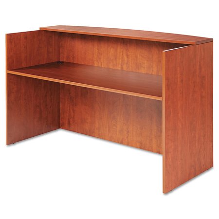 Alera Reception Desk, 35-1/2" D, 71" W, 42-1/2" H, Medium Cherry, Woodgrain Laminate ALEVA327236MC